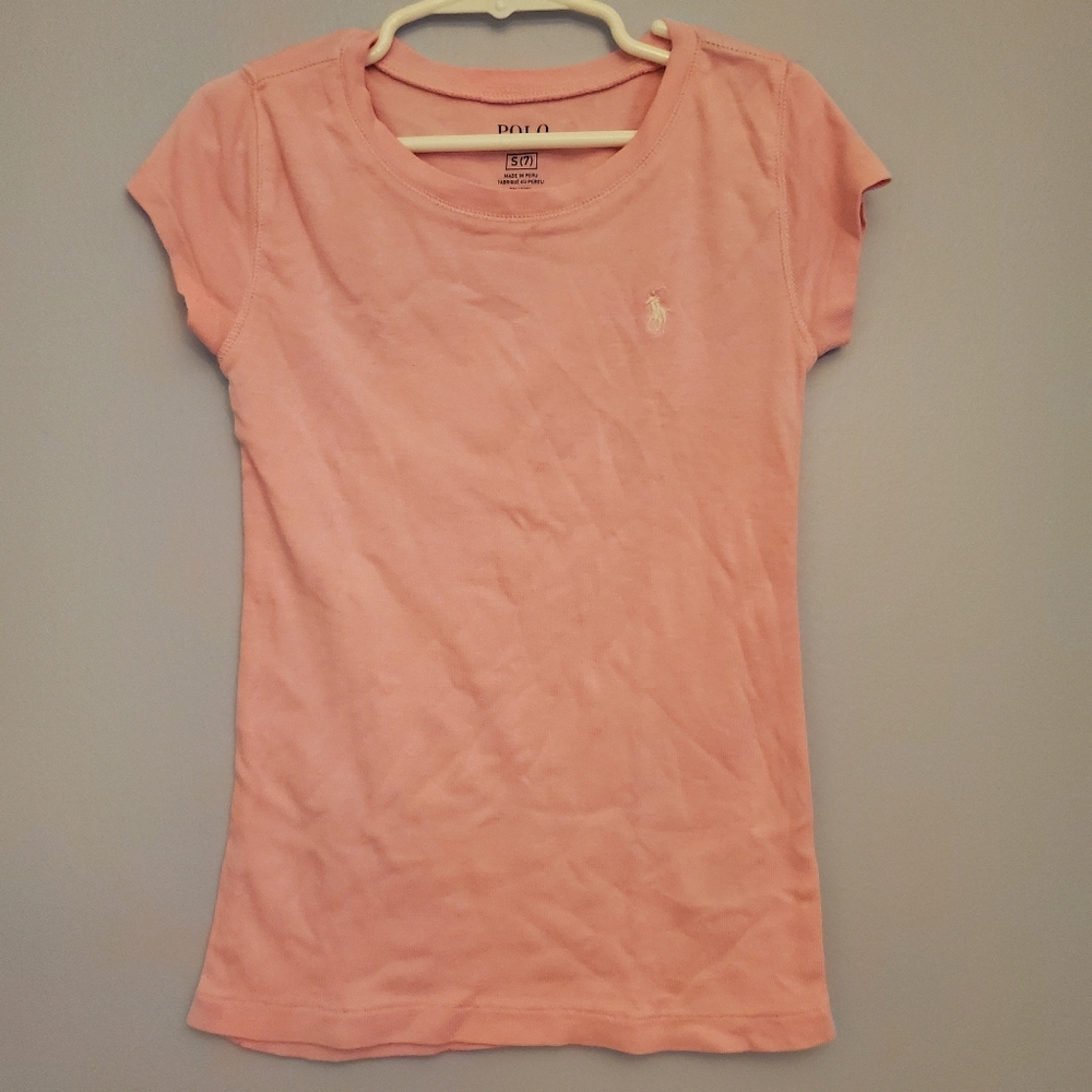 Light Pink Girls Polo Ralph Lauren Tshirt